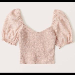 Abercrombie crop puff sleeve top NWOT